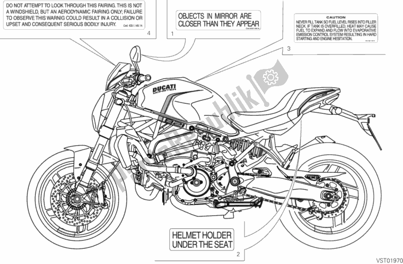 All parts for the Positioning Plates of the Ducati Monster 821 Stealth USA 2020